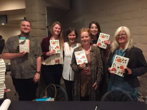 Author Ann Patchett surrounded by Booksellers